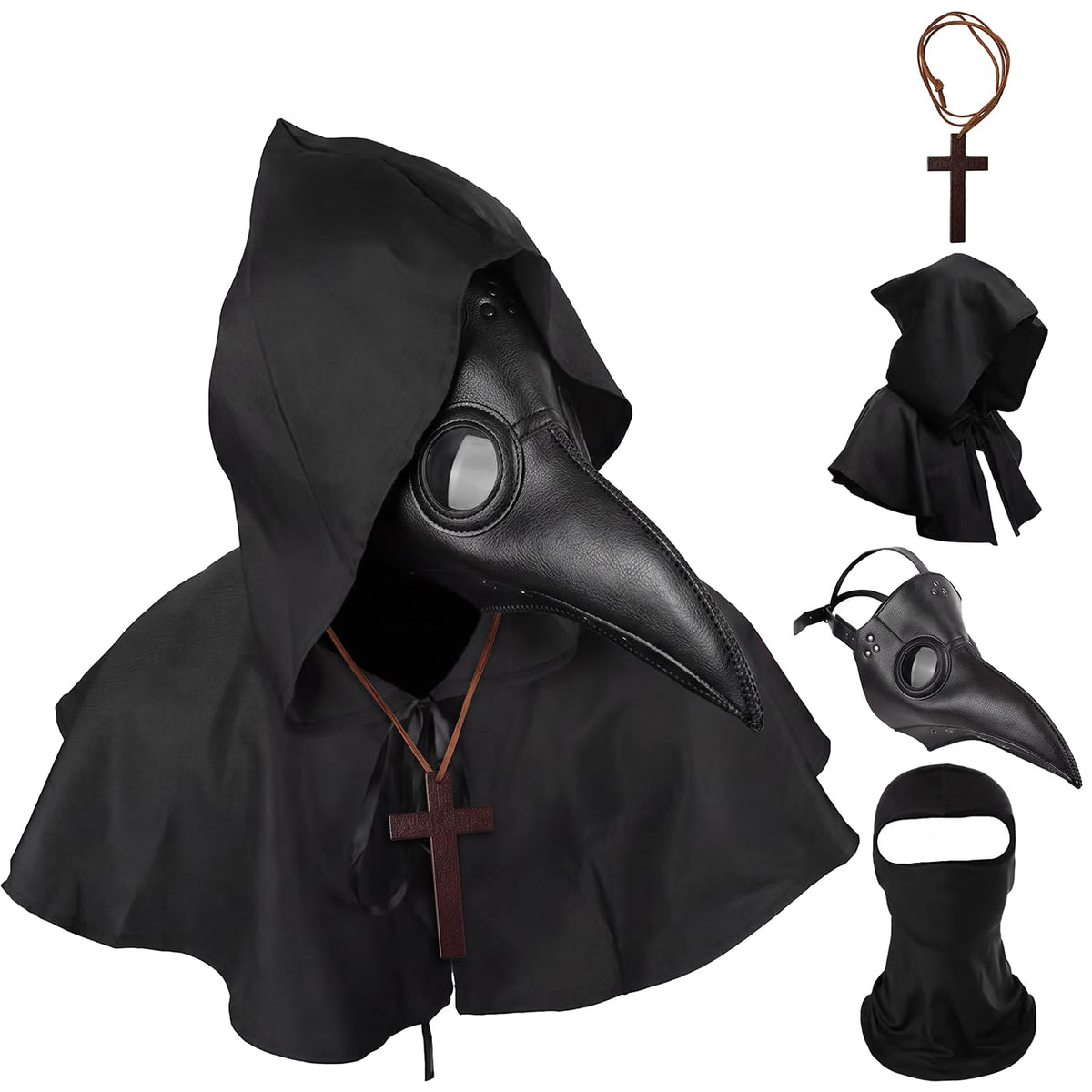 HAOSUN Halloween Plague Doctor Mask Scary Costumes for Adult Men Teen