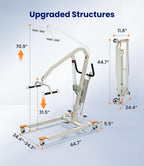 VOCIC Upgrade Foldable Electric Transfer Lift, Collapsible Lift Chair with Sling, Medical Patient Lift for Elderly, Chair Lift Lift Assist, Easy Disassemble, 330LBS Weight Capacity, AY02