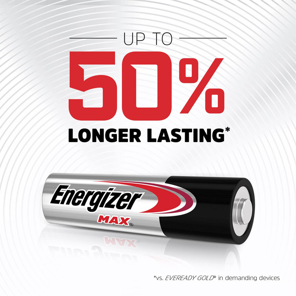 Energizer AA Batteries, MAX Double AA Battery Alkaline, 4 Count (Pack of 2)