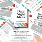 35 Scratch Off Date Night Ideas, Couples Gifts for Him, Her, Girlfriend, Boyfriend, Wife or Husband - Women or Men Anniversary Card Game, Engagement Gifts for Couples, Bridal Shower, Wedding, Birthday