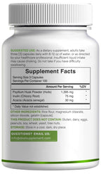 Psyllium Husk 1500mg Per Serving, 300 Capsules – 3 in 1 Fiber Supplement with Inulin & Acacia Complex – Natural Soluble Fiber, Supports Digestive Health* – Plant Based, Non-GMO