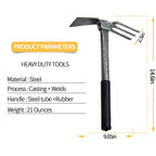 ZOG Garden Big Hand Digger and Hoe Combo Garden Tool,Heavy Duty Hand Tiller,Garden Hoe,Cultivator,Non-Slip Handle & Anti-Rust Head is The Perfect Dual Headed Weeding Tool.(Big)