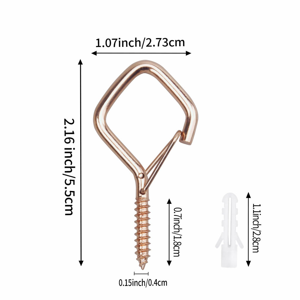 Viweolm 120 Pcs Rose Gold Eye Hooks Screw Heavy Duty,Ceiling Hooks for Hanging Plants,String Lights,Cup,Wind Chime,Bird Feeders. Plant Hanger Indoor&Outdoor