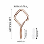 Viweolm 120 Pcs Rose Gold Eye Hooks Screw Heavy Duty,Ceiling Hooks for Hanging Plants,String Lights,Cup,Wind Chime,Bird Feeders. Plant Hanger Indoor&Outdoor