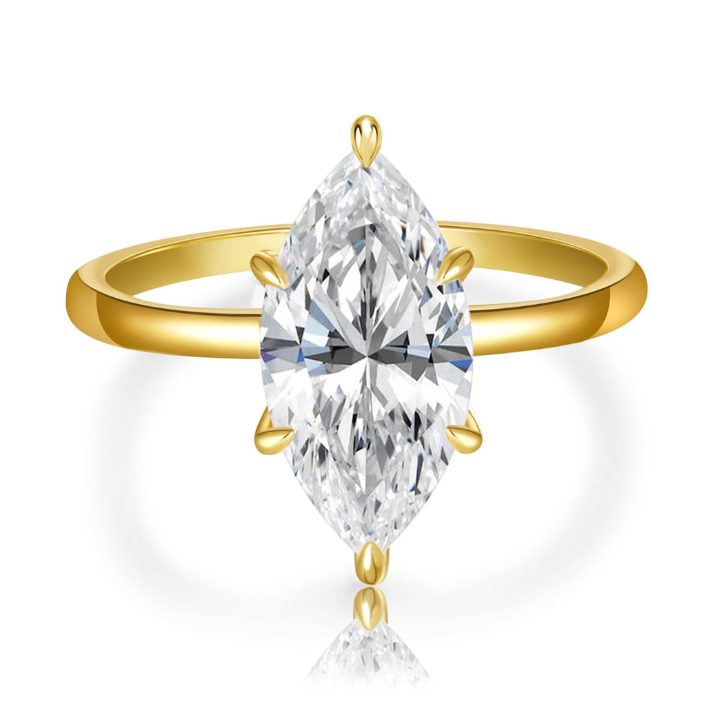 AVECON 3.5CT Marquise Cut Engagement Ring for Women, Cubic Zirconia, Size 9