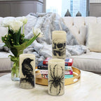Eldnacele Skull Halloween Flameless Candles Battery Operated with 6H Timer