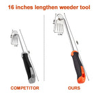 2 Pack Weed Remover Tool, 16 Inch Extended Handle 5 Teeth Weed Puller Tool, Heavy Duty Deweeder Tool Manual Weeding Uprooting for Garden Yard Lawn Farm Root Removal