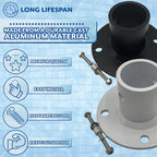 Poolzilla 2-Pack Deck Anchor Flange in White, Diameter of 1 7/8", Made of High Grade Cast Aluminum