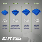 RUGGED RHINO Heavy Duty Waterproof Tarp, 10x20, UV and Tear Resistant Cover with Reinforced Grommets and Corners, Outdoor Multipurpose Tarps for Camping, Patio, Garden, Car & Roof, 5 Mil, 1 Pack, Blue