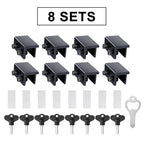 ZRFCXE Window Locks,8 Pack Sliding Window Locks with Key for Vertical & Horizontal Sliding Windows Doors,Easv to Install,Adjustable Security Window Lock for Patio Bedroom Home and Office (Black)