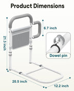 Bed Rails for Elderly Adults Safety, with Double Non-Slip Handle & Storage Pouch, Fits Most Bed Sizes, Bed Assist Rails for Seniors and Post-Surgery,Reduce Falls & Support Independence