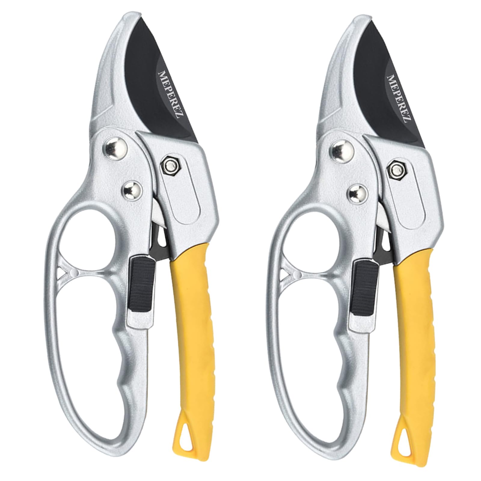 MEPEREZ Premium pruning shears for gardening, Work 3 times easier, Pruners heady duty, Sharp garden clippers cuting florist flower, hedge, herb, rose, Indoor live plants, Arthritis weak hand snips