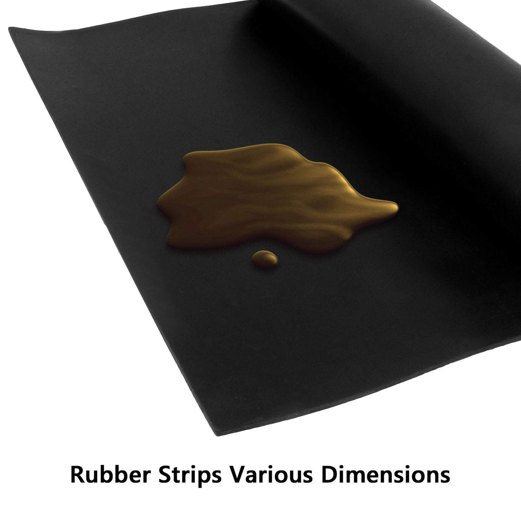 Neoprene Rubber Sheet 1/8" Thick x 16" Wide x 30" Long, Solid Rubber Sheets, Rolls & Strips for Gaskets Material, Pads, Crafts, Weather Stripping, Flooring, Black