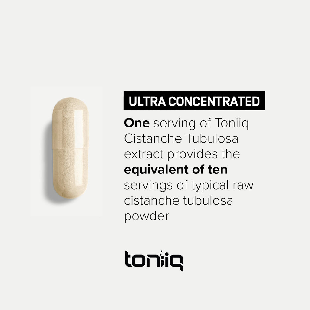 Toniiq Cistanche Tubulosa Extract - Ultra High Potency 10:1 Extract with 50% Echinacoside & 10% Verbascoside - Highly Concentrated - Third-Party Lab Tested - 60 Capsules
