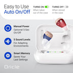 Oricle Standard 2.0 Hearing Aids for Seniors - Oricle Hearing Aids for Adults with Advanced Noise Cancellation - Easy Volume Control with Portable Charging Case