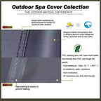 UCEDER Waterproof Hot Tub Cover -Outdoor Spa Cover Cap(Actual Size 93''x93 x20'' Fit 91''x91 x 20'') 600D Heavy Duty Polyester Hot Tub Cover Protector(Dark Gray)
