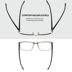 LKEYE Bifocal Reading Glasses Men Progressive Blue Light Blocking Computer Readers No Line Wide Metal Frame Designer Cheaters Transition Square Stylish Fashion Eyewear LK6013 +2.00 Strength