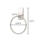 Command Hand Towel Holder Satin Nickel with Water Resistant Command Strips, Rust Resistant Bathroom Organizer, Holds up to 5 lbs