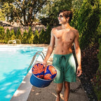 Big Joe Noodle Sling, No Inflation Needed, Pool Float with Armrests, Quick Draining Fabric, Cup Holder