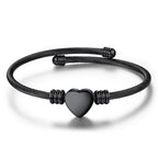 GoldChic JEWELRY Black Heart Bracelets for Women, Dainty Charm Bracelet