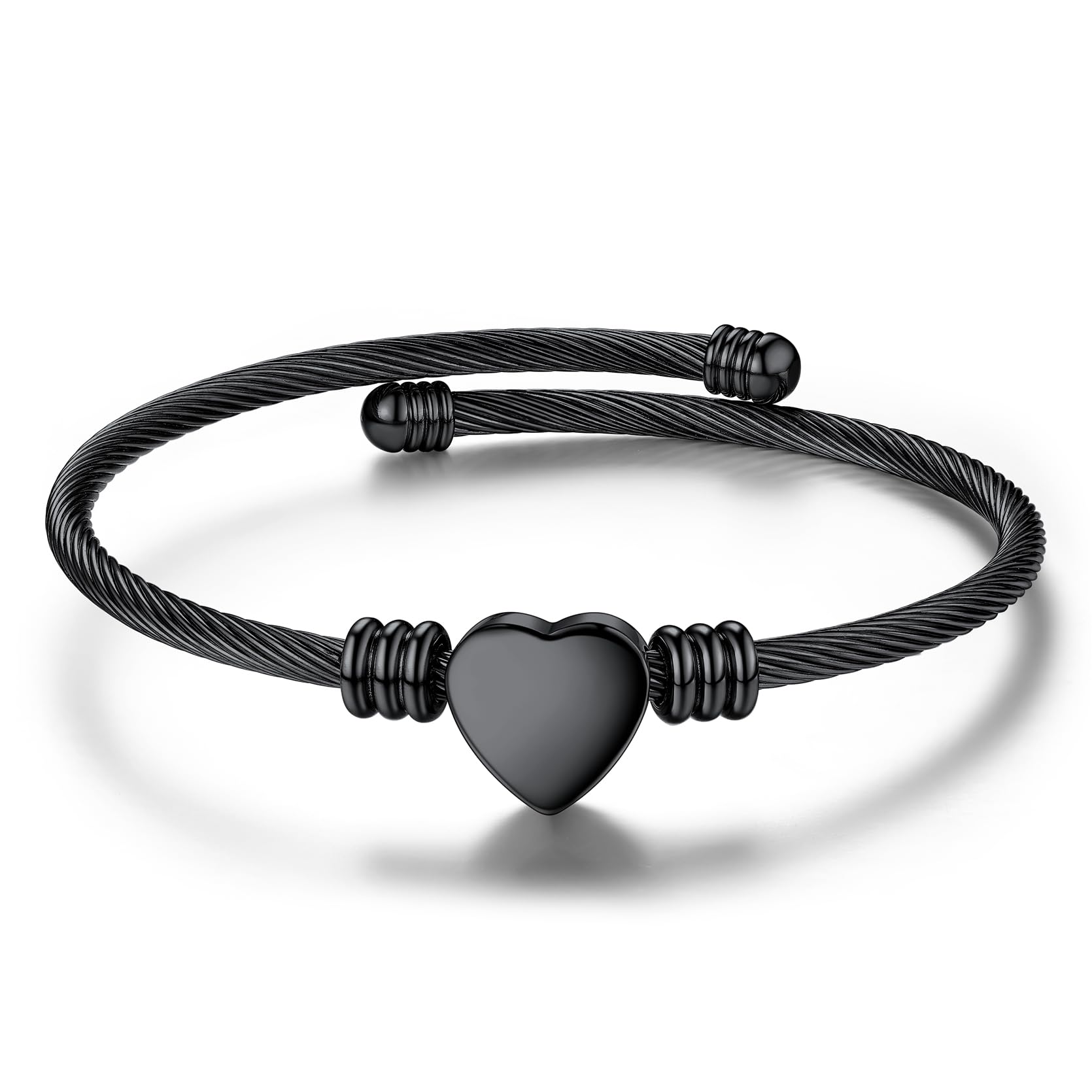 GoldChic JEWELRY Black Heart Bracelets for Women, Dainty Charm Bracelet