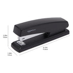 Amazon Basics Desktop Office Stapler, Lightweight, 25 Sheet Capacity, Non-Slip, Black, 3-Pack with 1000 Staples