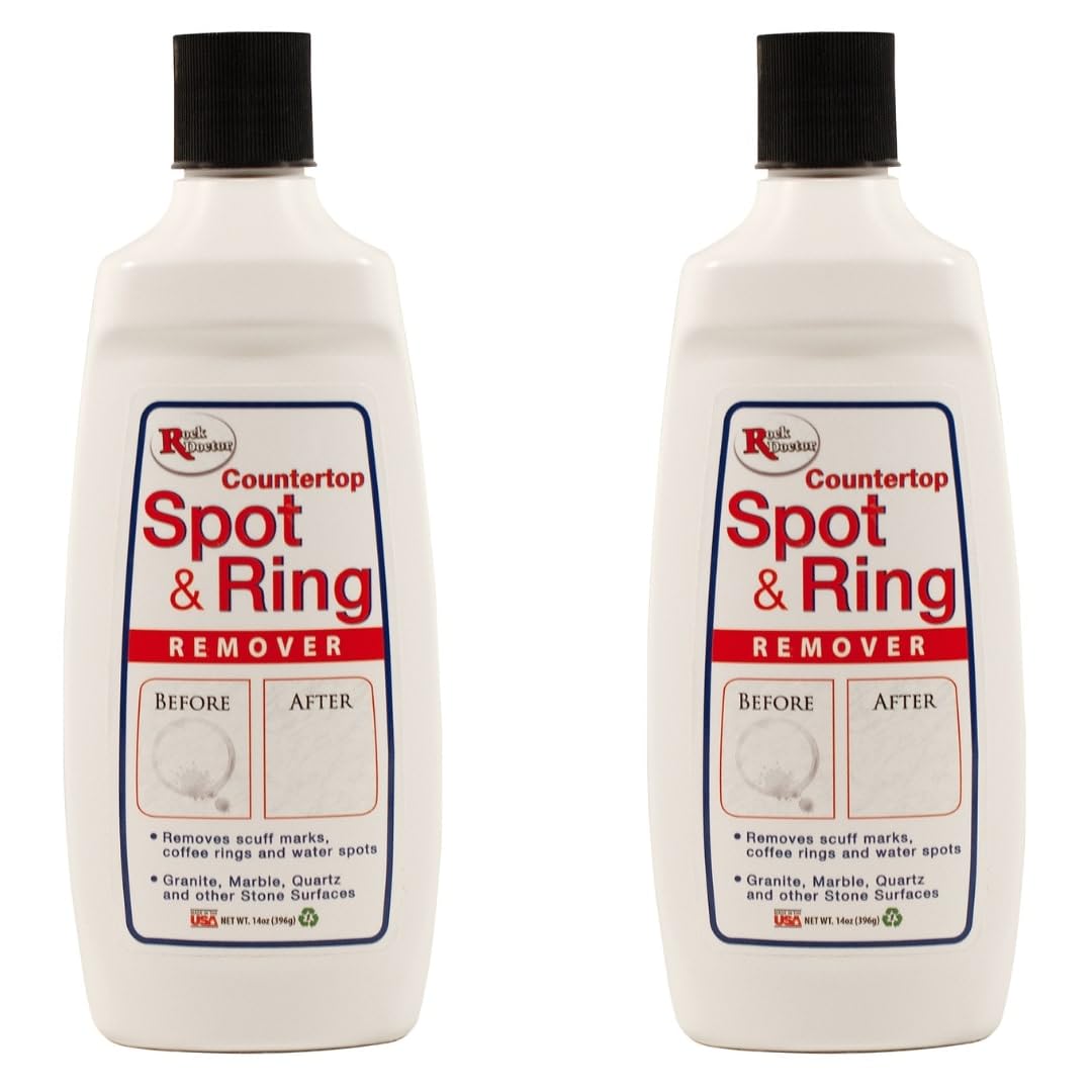 Rock Doctor Spot & Ring Remover, Works on Granite, Marble, Countertop & Quartz, Hard Water Mark & Spot Remover, Remove Coffee & Scuff Mark, 14 oz. Pack of 2