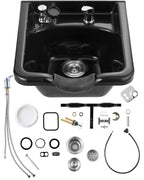 VEVOR Shampoo Basin, Black Hairdresser Sink Shampoo Bowl Sink, ABS Plastic Salon and Spa Hair Washing Sink, Hair Backwash Basin Beauty Salon Equipment for Hair Stylists