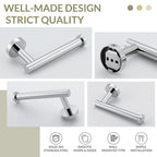 Toilet Paper Holder Polished Chrome, APLusee 304 Stainless Steel Tissue Roll Hanger, Round TP Roll Dispenser for Bathroom Kitchen Washroom, Wall Mount