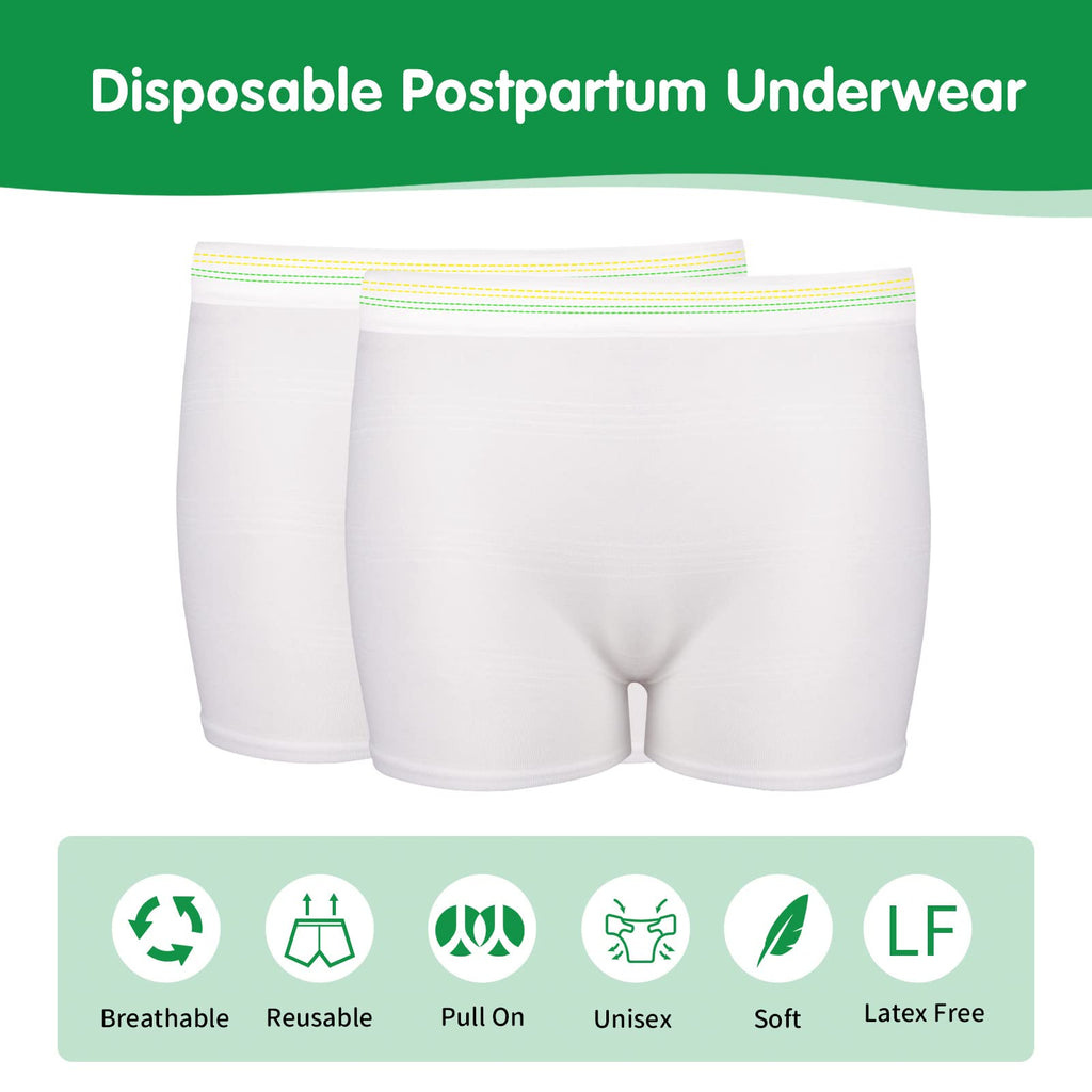 12 Pack Mesh Underwear Postpartum Must Have Hospital Provide Washable Breathable Undies for Delivery, Surgical,Traveling (L/XL(13-39 in)) White