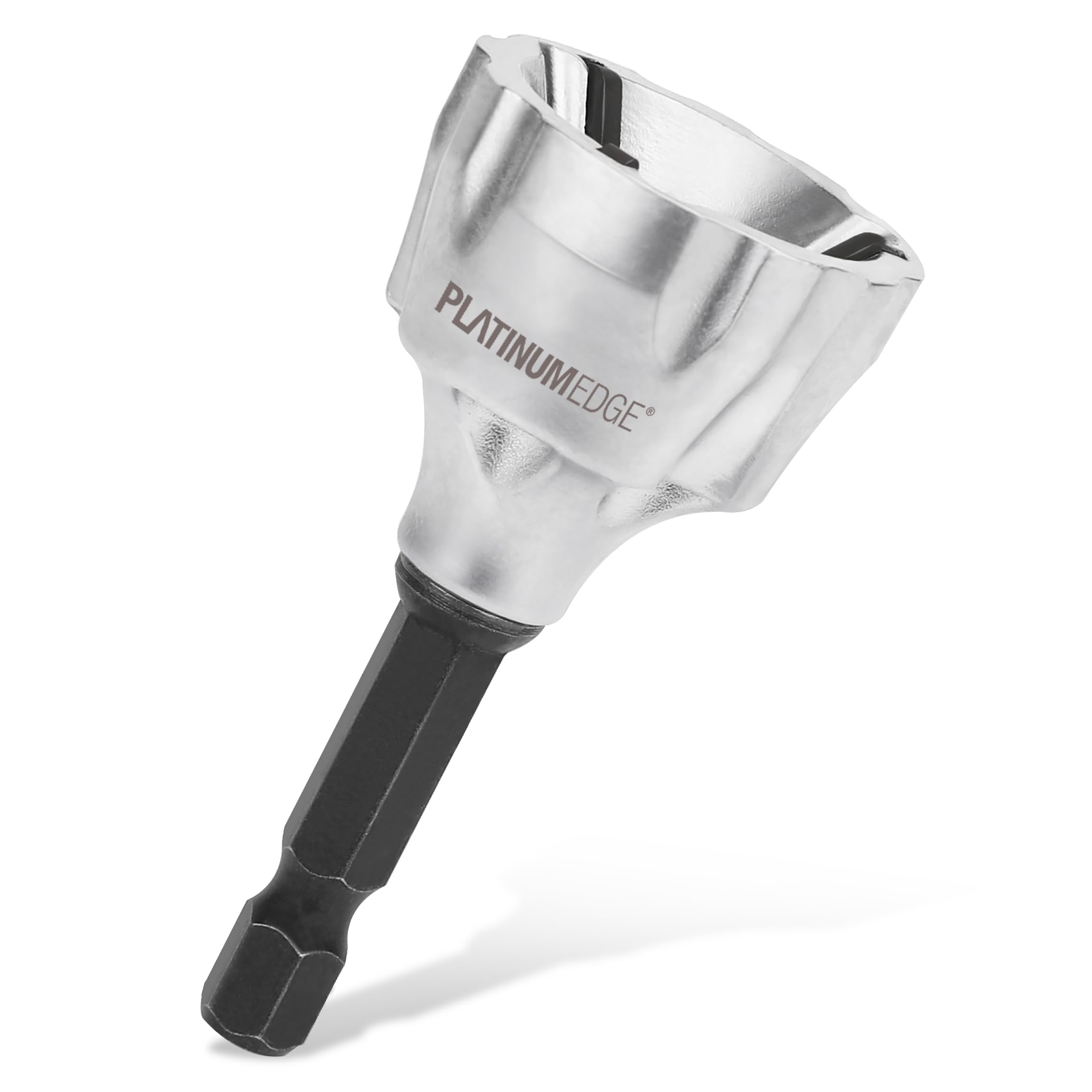 PLATINUMEDGE Deburring External Chamfer Tool with 3 Tungsten Carbide Blades,Quick Release 1/4" Hex Shank, Fits 1/8"-3/4" (3-19mm) – Repair Damaged Bolts, Screws, Threaded Rods & Pipe
