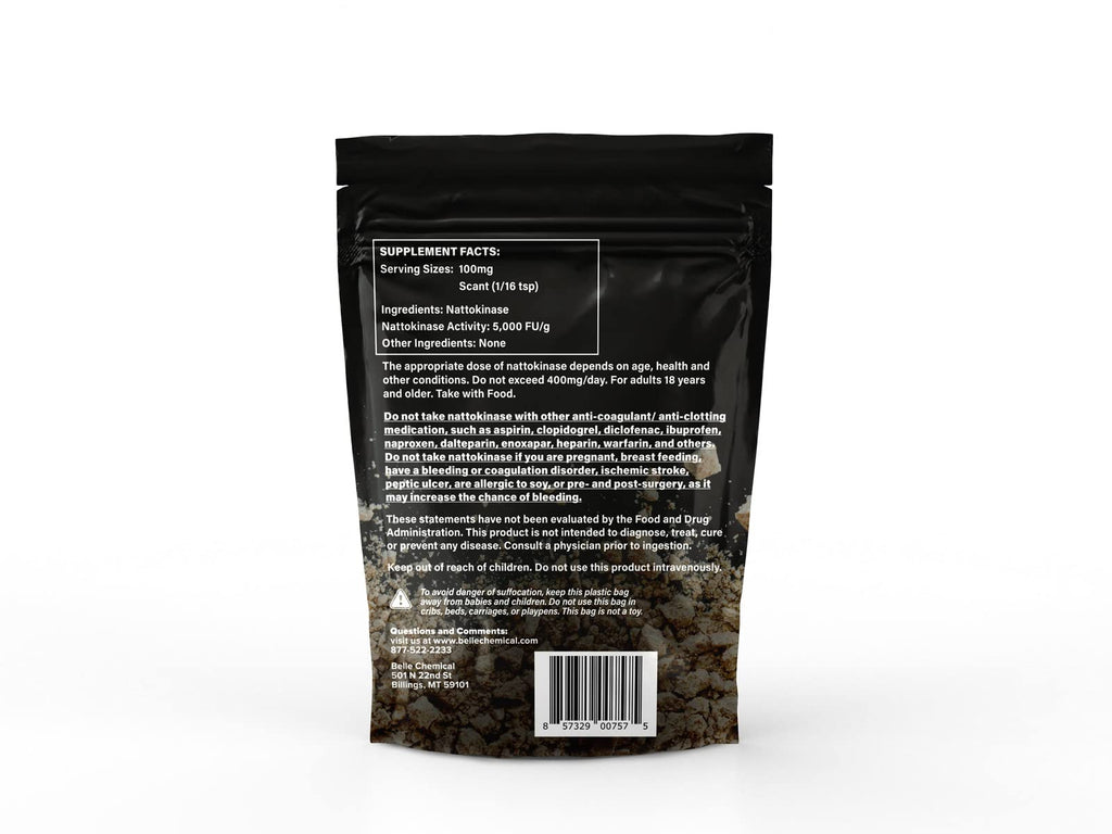 Pure Organic Nattokinase Powder - Non-GMO, Gluten Free, Vegan Bulk (100 Grams)
