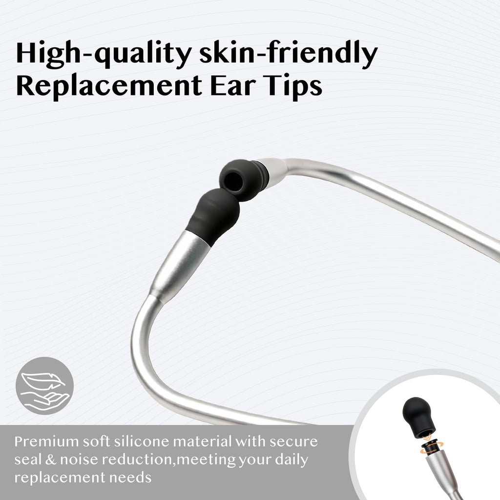 All-in-One Protection Kit for EKO CORE 500 Digital Stethoscope, 3 EPU Flexible Film, 3 Silicone Protective Cover, 6 Rubber Ear Tips, Round Protection for Daily Use, Compatible with EKO Stethoscope