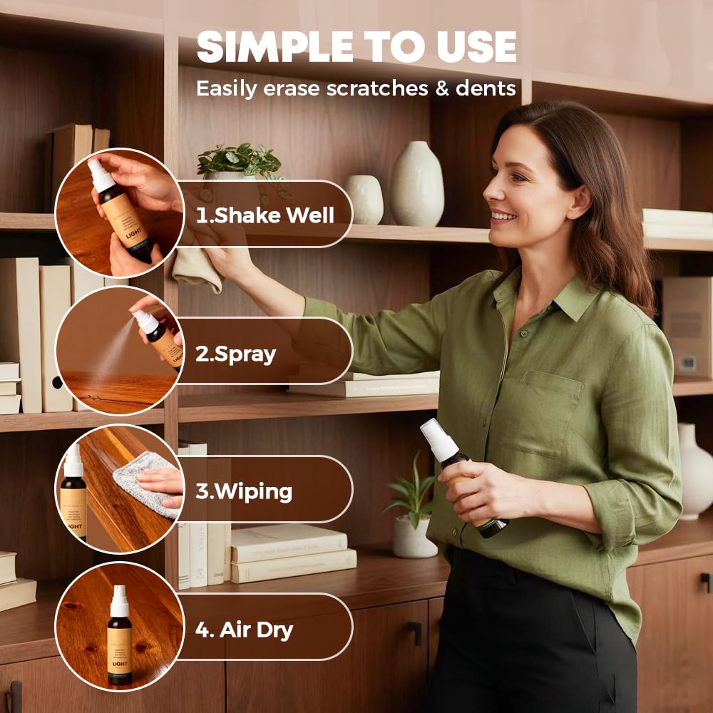 Professional Wood Floor Scratch Repair,Wood Repair Kit,Wood Furniture Repair,Restores Wood Scratch,Covers Nicks,Hides Minor Defects,Restore a Finish for Wood (2 PCS)