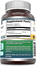 Amazing Formulas Hyaluronic Acid 100 Mg Supplement | Capsules | Non-GMO | Gluten-Free | Made in USA (120 Count, 3 Pack)