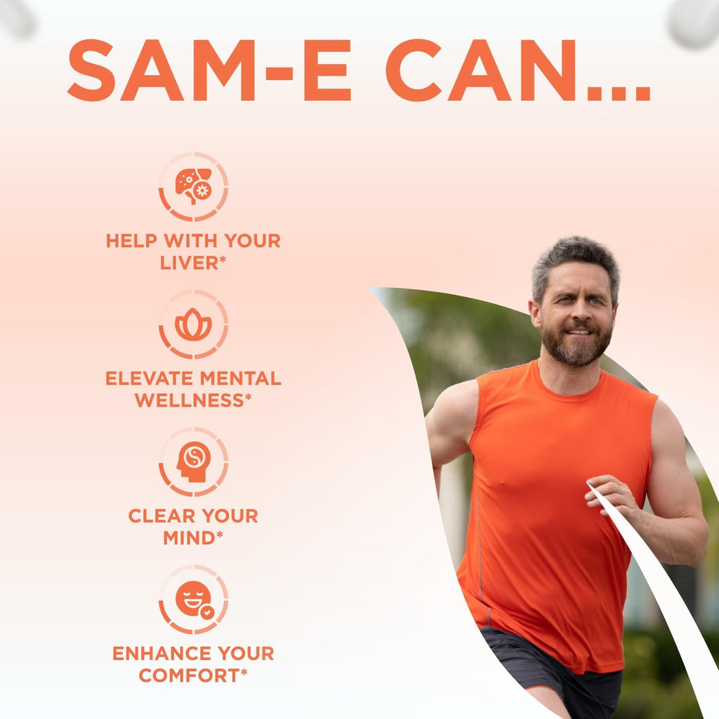 Clear Formulas Bioactive SAM-e 500mg - High Strength SAM-e Supplement with Biologically Active S,S Form for Liver and Mood Support - Vegan Non-GMO Preservative Free - Made in the US (60 Servings)
