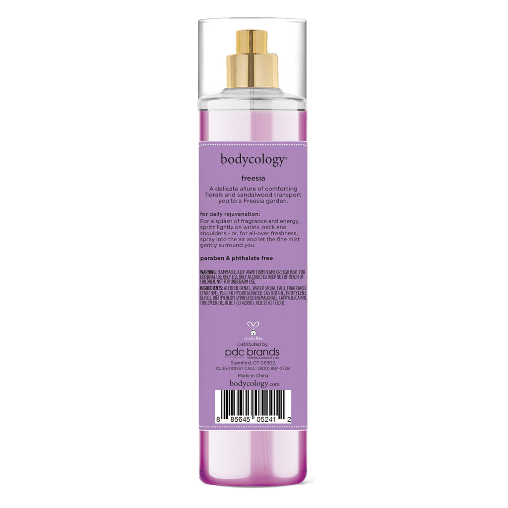 Bodycology Long-Lasting Fragrance Body Mist, Freesia, 8 fl oz