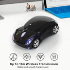 ASHATA 2.4G Wireless Mouse Car Mouse with USB Reciver 1600DPI Optical Mouse for PC Computer Laptop Tablet, High Precision Cute Mouse for Win XP/Vista/Win7/ME/2000/for Mac OS (Black)