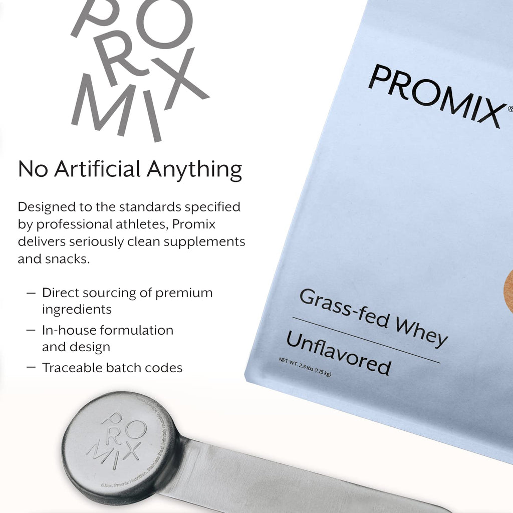 ProMix Nutrition Whey Protein Powder, Unflavored - Grass-Fed - ­Post Workout Fitness & Nutrition Shakes, Smoothies, Baking & Cooking Recipes - Gluten-Free & Keto-Friendly - 2.5 Pound (Pack of 1)