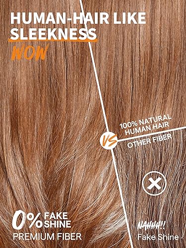 GORGIUS Ombre Brown Wig with Blonde Highlights Glueless Straight Wig Crafted With Style-Archive Technology: Premium Fiber & Remy Human Hair Blended with Natural Pre-Plucked Hairline