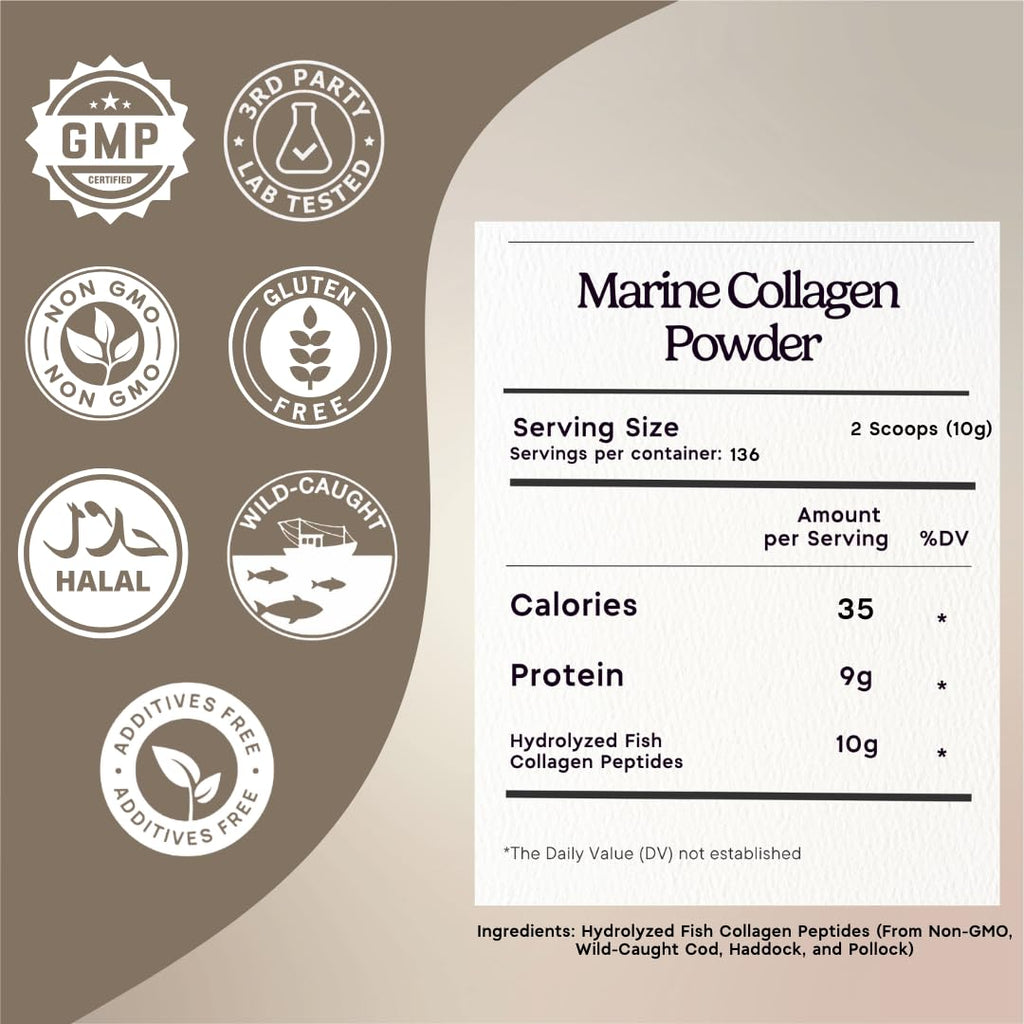 Zen Principle Marine Collagen Peptides Powder 3lb. Wild-Caught Fish, Non-GMO. Supports Healthy Skin, Hair, Joints, and Bones. Hydrolyzed Type 1 & 3 Protein. Amino Acids, Unflavored, Easy to Mix.