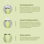 Peosaard Adult Sippy Cup, Beakers for Elderly, 350ml Spill Proof Adult Sippy Cup with Straw, 3-in-1 Stainless Steel Dysphagia Cups with Handle