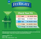 FitRight OptiFit Extra Adult Briefs, Incontinence Diapers with Tabs, Moderate Absorbency, Medium, 32 to 44", 20 Count