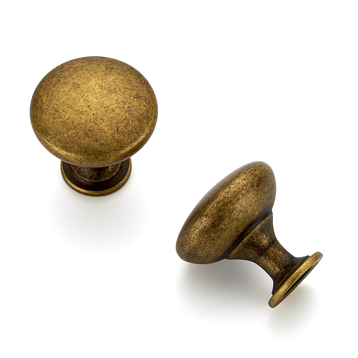 Ravinte 5 Pack Antique Brass Round Zinc Cabinet Knobs for Kitchen Bathroom Closet Dresser Cabinets