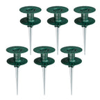 Zapdos 6PCS 10 Inch Heavy Duty Outdoor Yard Garden Hose Guides, Dark Green Metal Stakes with Rotatable Spin Top, Durable Hose Spikes Keep Water Hose Away from Flower Beds & Lawn Plants