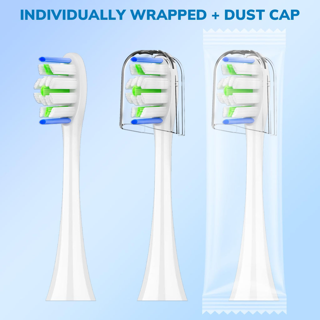 Replacement Toothbrush Heads for Philips Sonicare - 16 Pack Soft Gentle Bristles Compatible with Most Sonicare Click-On Electric Toothbrushes (White&Black)