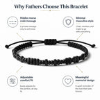 Live Gems - Daddy of an Angel Bracelet for Men – Miscarriage Gift for Dad – Loss of Baby Memorial – Sympathy Gift for Grieving Father – Hidden Message Morse Code Jewelry