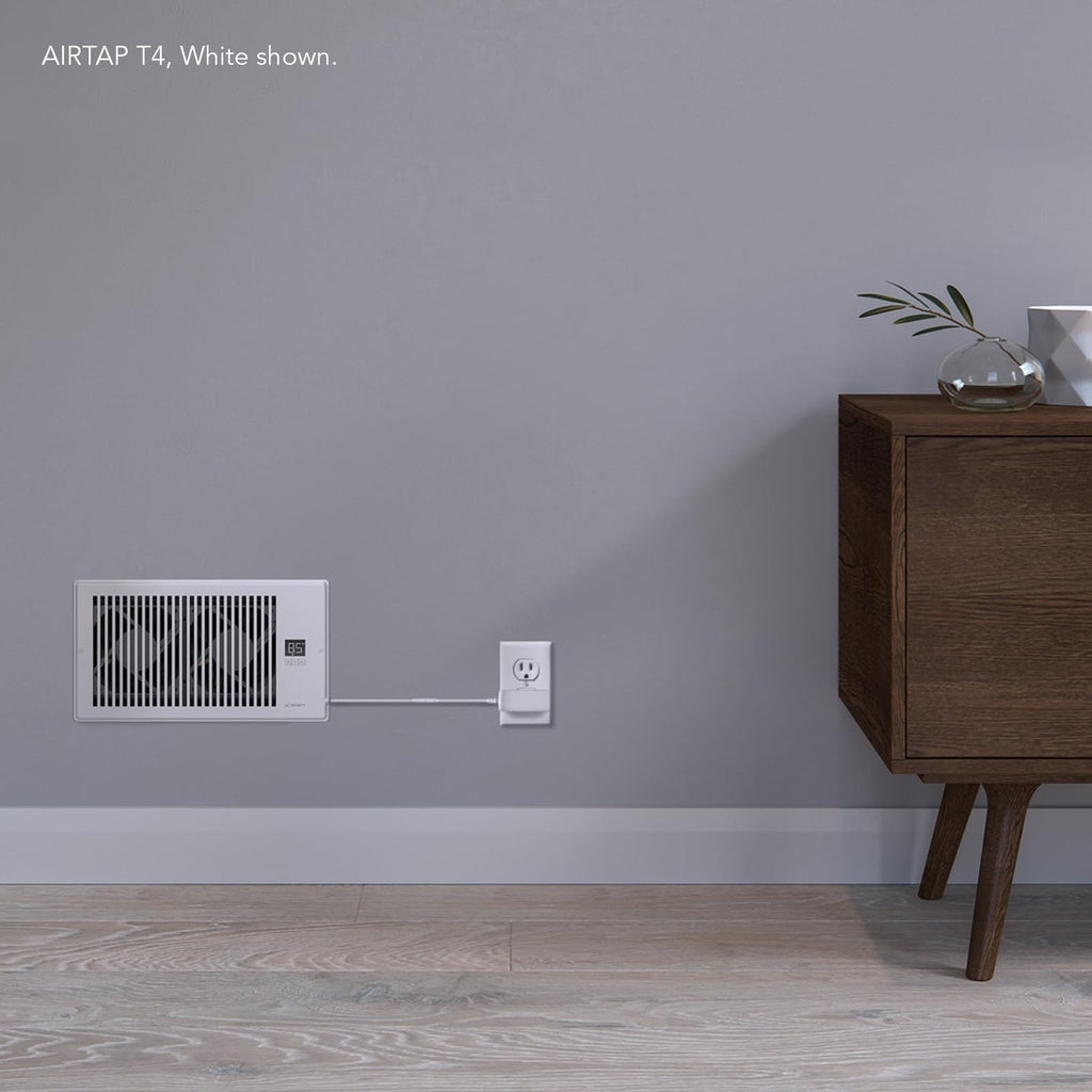 AC Infinity AIRTAP T6 White, Register Booster Fan for 6” x 12” Register Holes, Improves Heating & Cooling Vents, Quiet 10-Speeds. ONLY FITS 6” x 12” DUCT OPENINGS