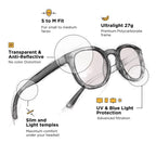 Horus X • Round Blue Light Glasses Men and Women | Computer Glasses for Screens Anti-Fatigue & Eyestrain Relief | Clear
