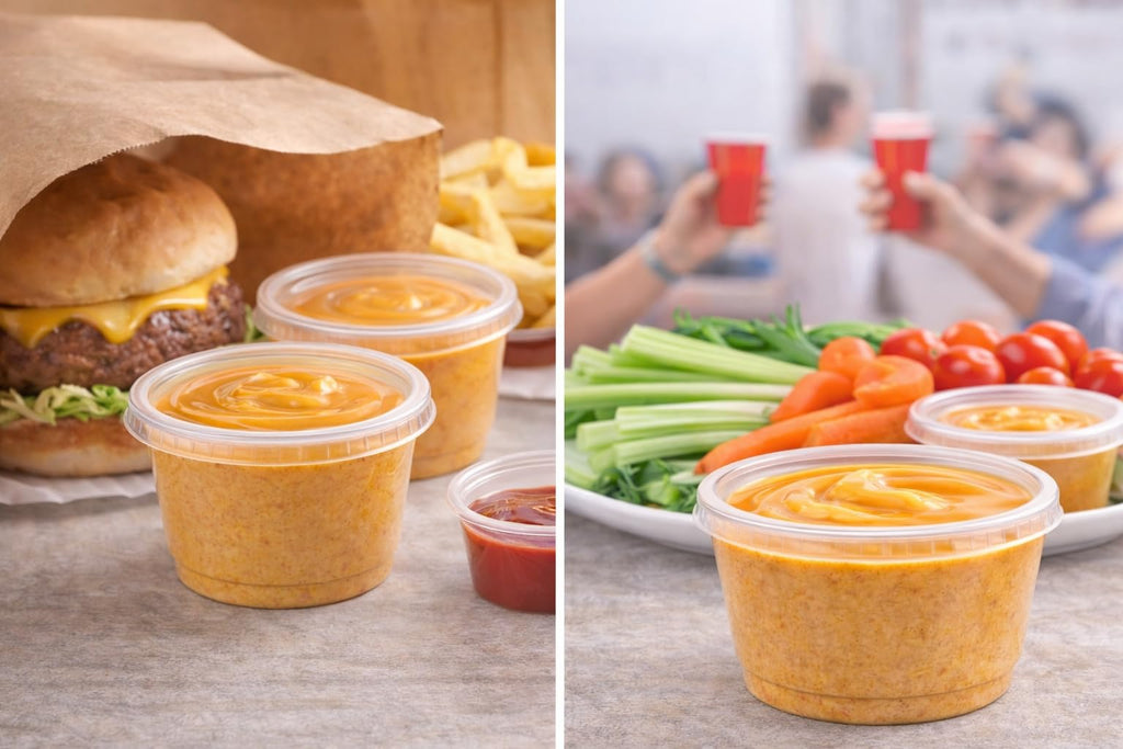 5.5 oz Clear Plastic Souffle Cups, BPA Free Portion Cups with Lids, 50 Sets